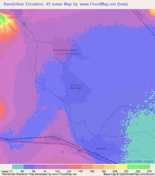 Randzhbar,Azerbaijan Elevation Map