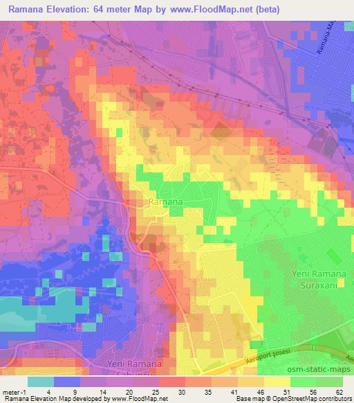 Ramana,Azerbaijan Elevation Map