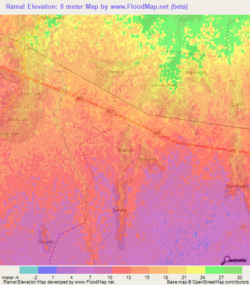 Ramal,Azerbaijan Elevation Map