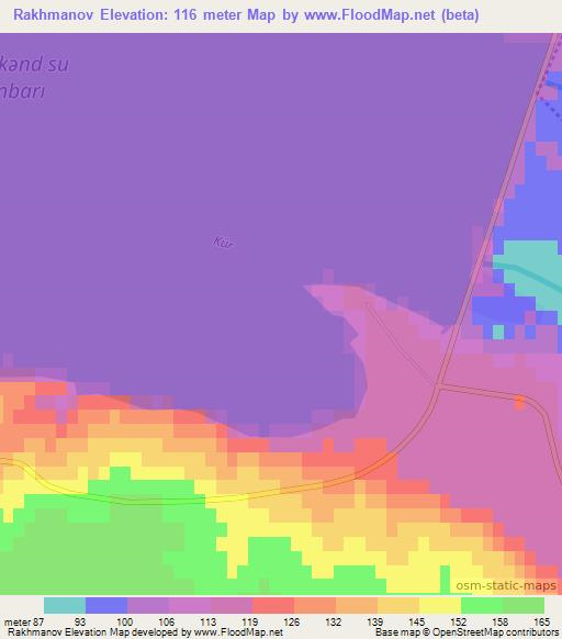 Rakhmanov,Azerbaijan Elevation Map