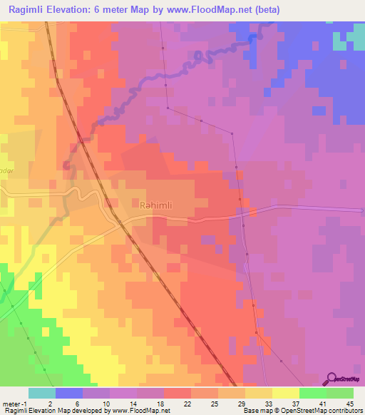 Ragimli,Azerbaijan Elevation Map