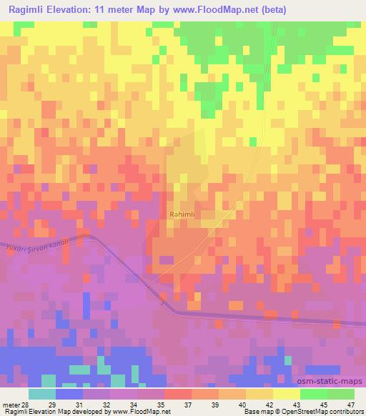 Ragimli,Azerbaijan Elevation Map