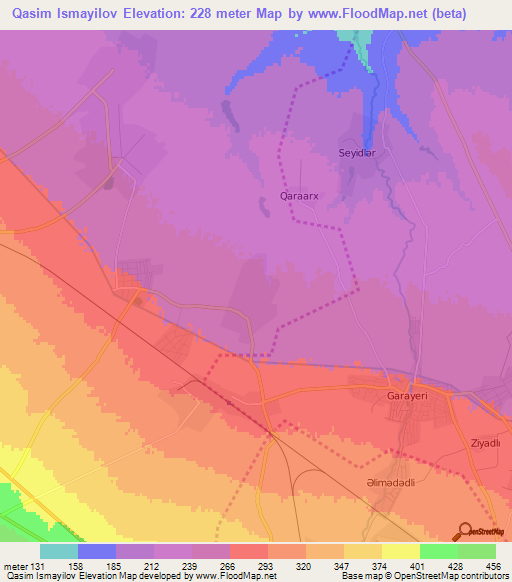 Qasim Ismayilov,Azerbaijan Elevation Map