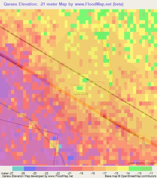 Qarasu,Azerbaijan Elevation Map