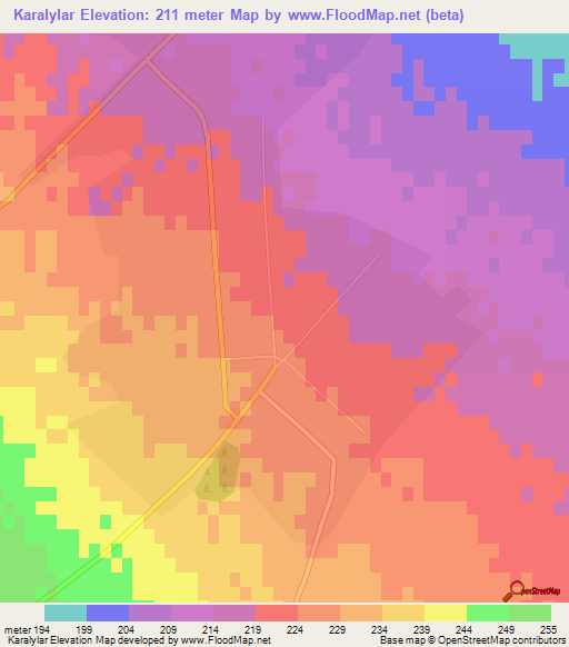 Karalylar,Azerbaijan Elevation Map
