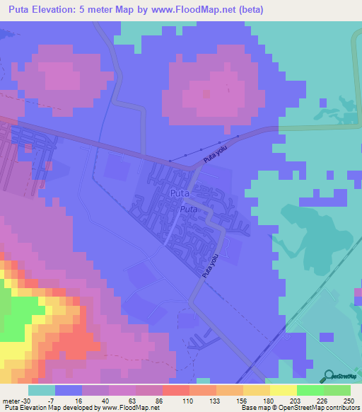 Puta,Azerbaijan Elevation Map