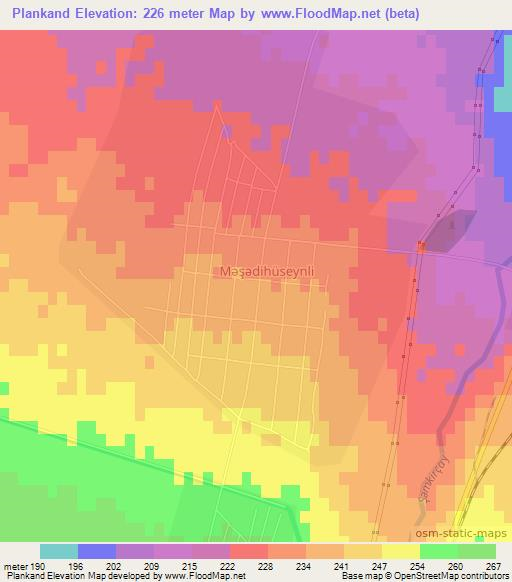 Plankand,Azerbaijan Elevation Map