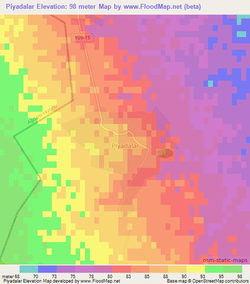 Piyadalar,Azerbaijan Elevation Map