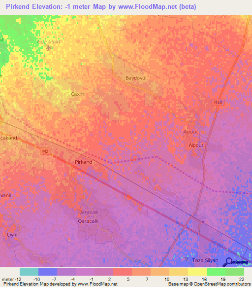 Pirkend,Azerbaijan Elevation Map