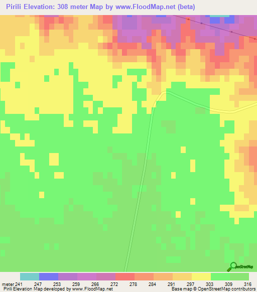 Pirili,Azerbaijan Elevation Map