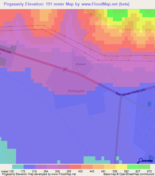 Pirgasanly,Azerbaijan Elevation Map