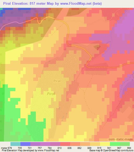 Piral,Azerbaijan Elevation Map