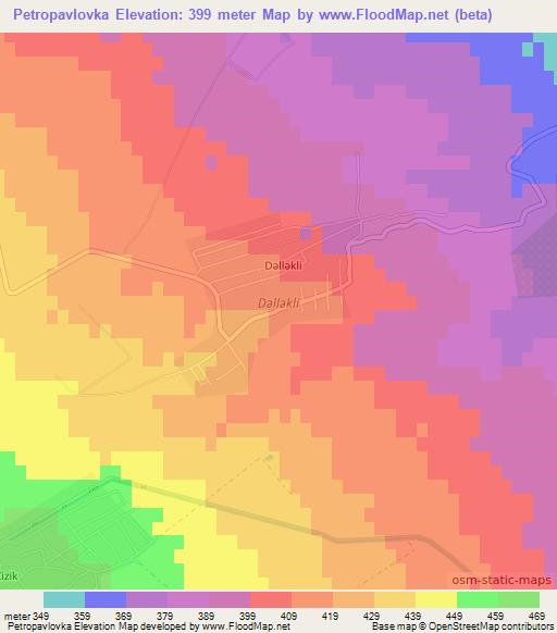 Petropavlovka,Azerbaijan Elevation Map