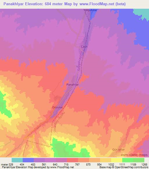 Panakhlyar,Azerbaijan Elevation Map