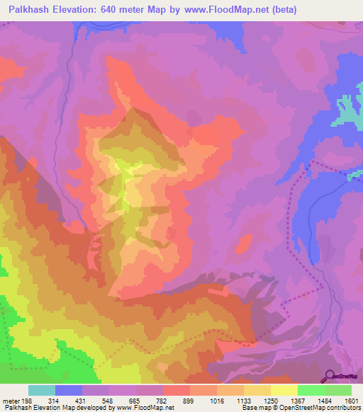 Palkhash,Azerbaijan Elevation Map