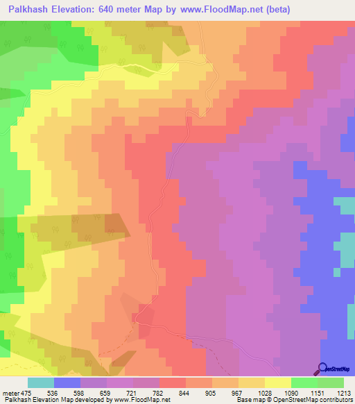 Palkhash,Azerbaijan Elevation Map