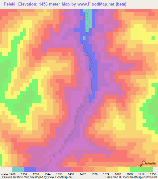 Pelekli,Azerbaijan Elevation Map