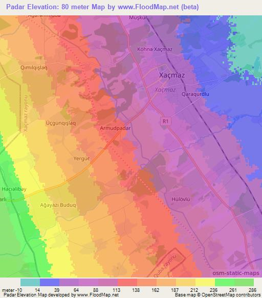 Padar,Azerbaijan Elevation Map