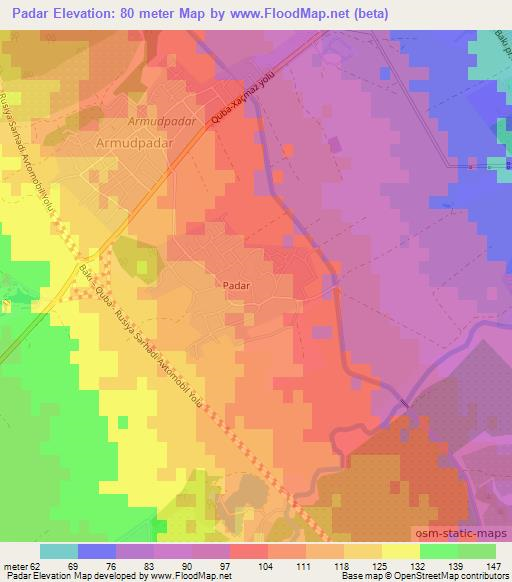 Padar,Azerbaijan Elevation Map