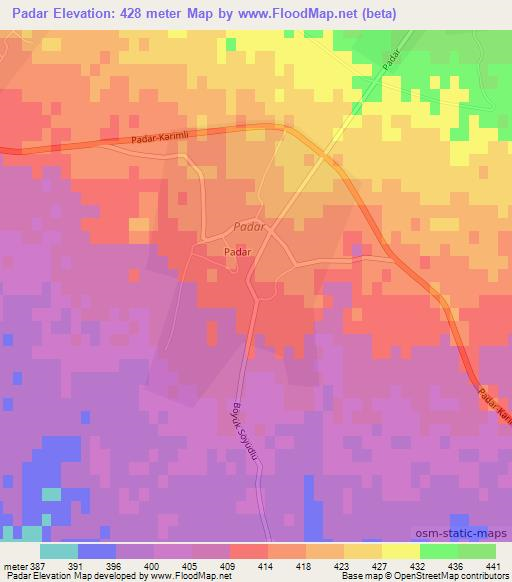 Padar,Azerbaijan Elevation Map