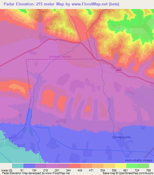 Padar,Azerbaijan Elevation Map