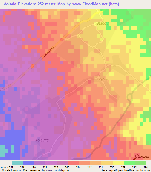 Voitala,Azerbaijan Elevation Map