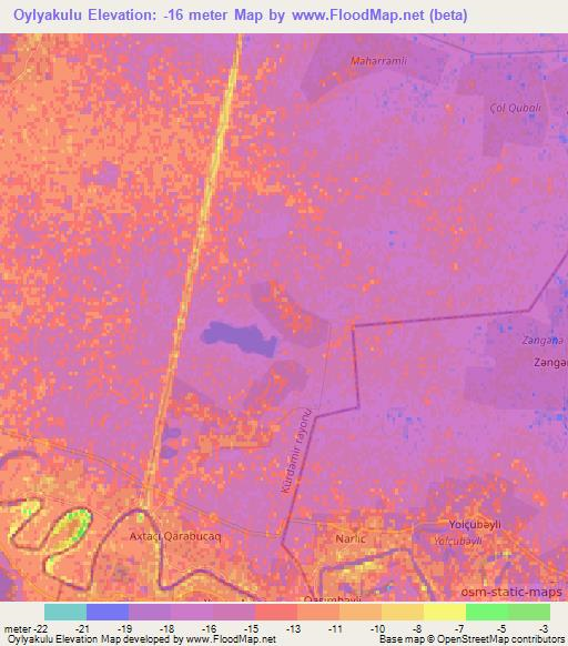 Oylyakulu,Azerbaijan Elevation Map