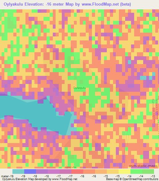 Oylyakulu,Azerbaijan Elevation Map