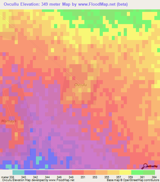 Ovcullu,Azerbaijan Elevation Map