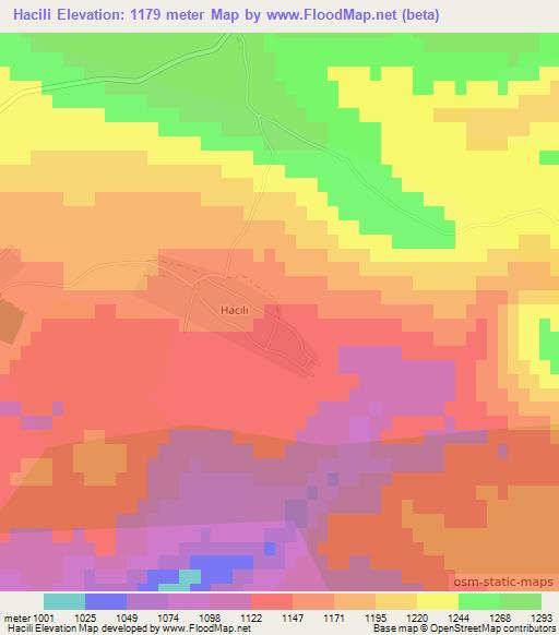 Hacili,Azerbaijan Elevation Map