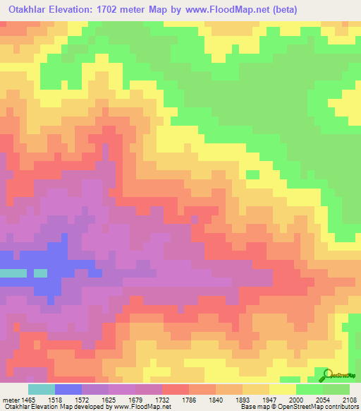 Otakhlar,Azerbaijan Elevation Map