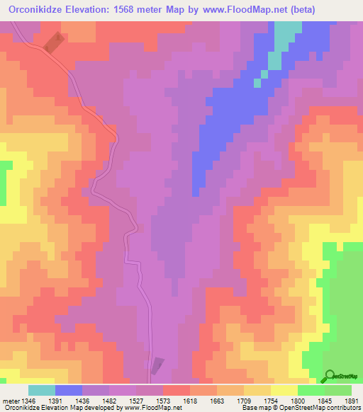 Orconikidze,Azerbaijan Elevation Map
