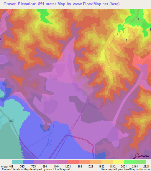 Oravan,Azerbaijan Elevation Map