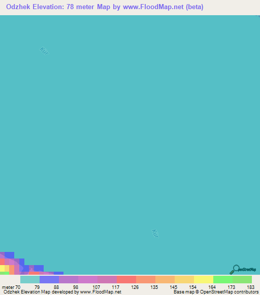 Odzhek,Azerbaijan Elevation Map