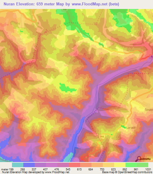 Nuran,Azerbaijan Elevation Map