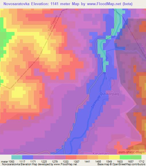 Novosaratovka,Azerbaijan Elevation Map