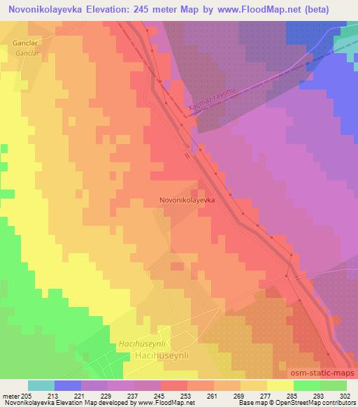 Novonikolayevka,Azerbaijan Elevation Map