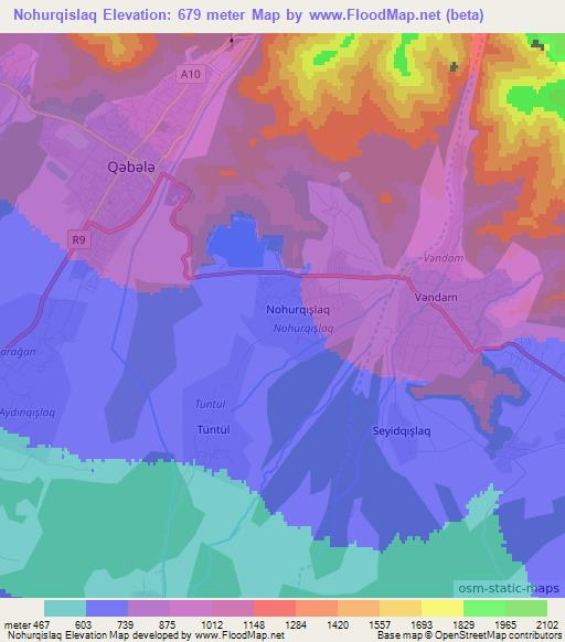 Nohurqislaq,Azerbaijan Elevation Map