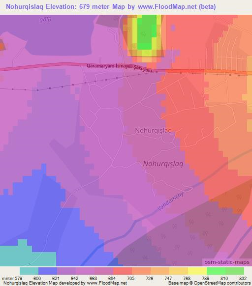 Nohurqislaq,Azerbaijan Elevation Map