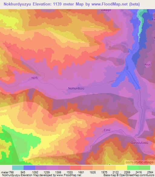 Nokhurdyuzyu,Azerbaijan Elevation Map
