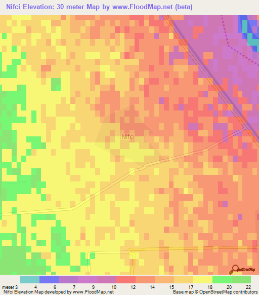 Nifci,Azerbaijan Elevation Map