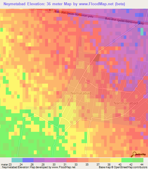 Neymetabad,Azerbaijan Elevation Map