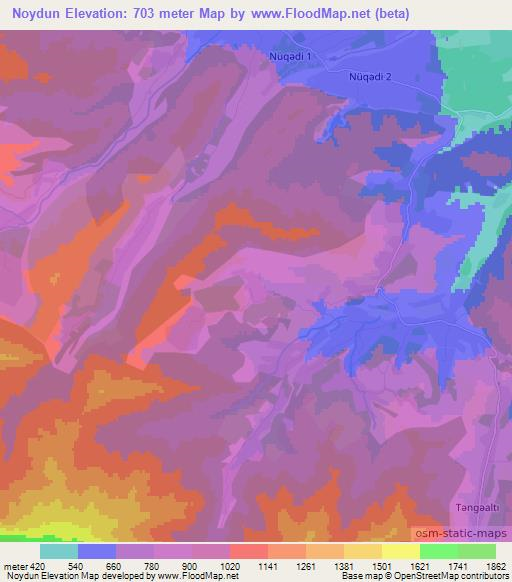 Noydun,Azerbaijan Elevation Map