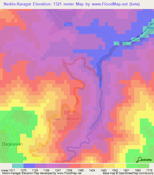 Nerkin-Karagat,Azerbaijan Elevation Map