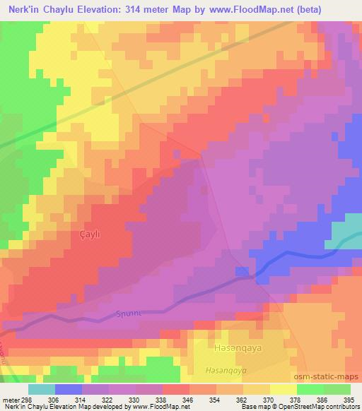 Nerk'in Chaylu,Azerbaijan Elevation Map