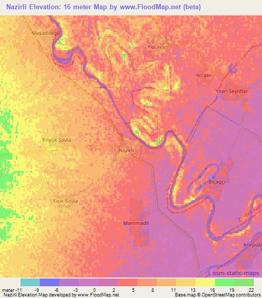 Nazirli,Azerbaijan Elevation Map