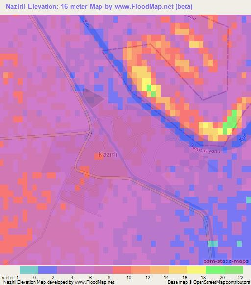 Nazirli,Azerbaijan Elevation Map