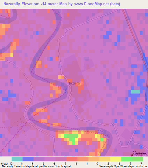 Nazarally,Azerbaijan Elevation Map