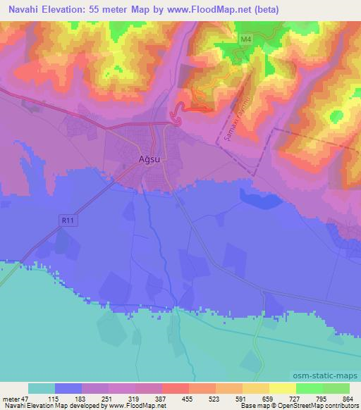 Navahi,Azerbaijan Elevation Map