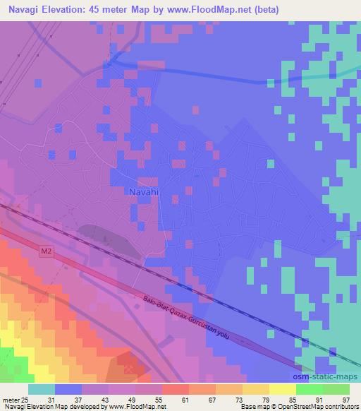Navagi,Azerbaijan Elevation Map